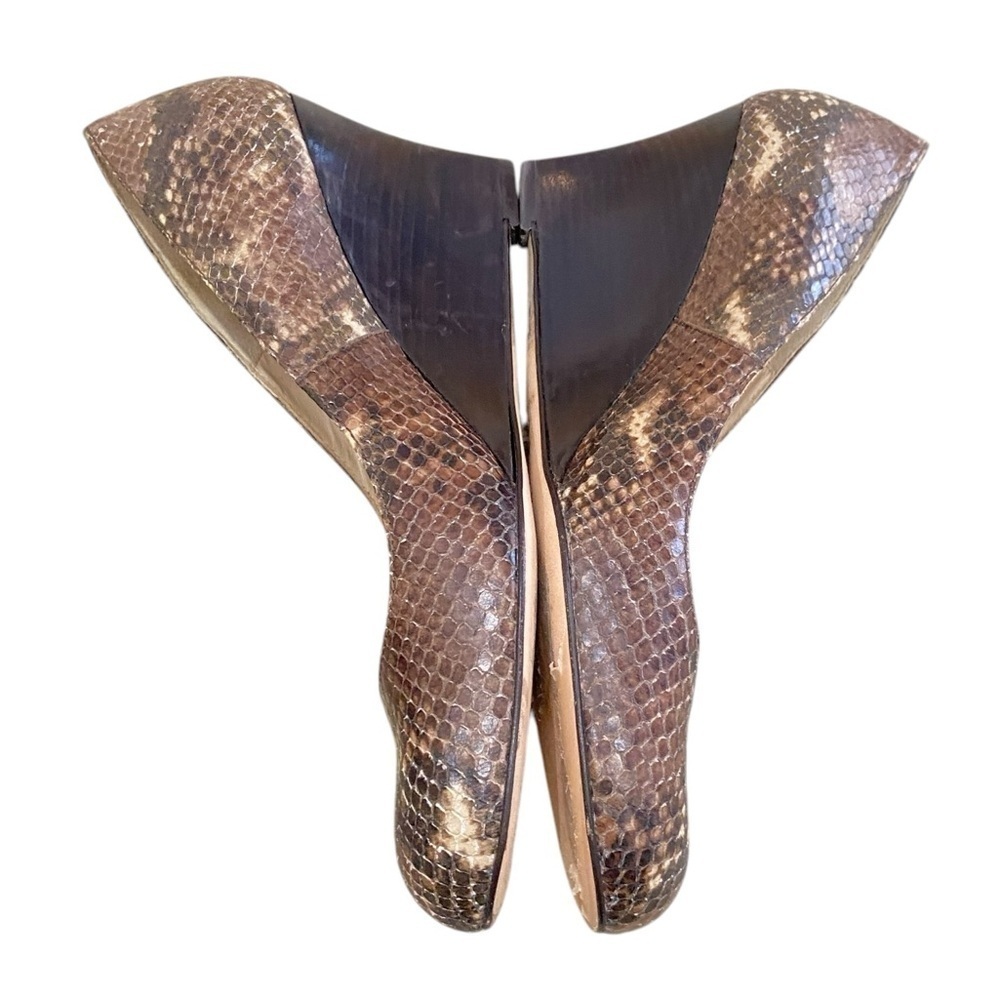 LK Bennett London python print taupe wedge round toe slip on shoes EU 40/10 - Picture 1 of 11